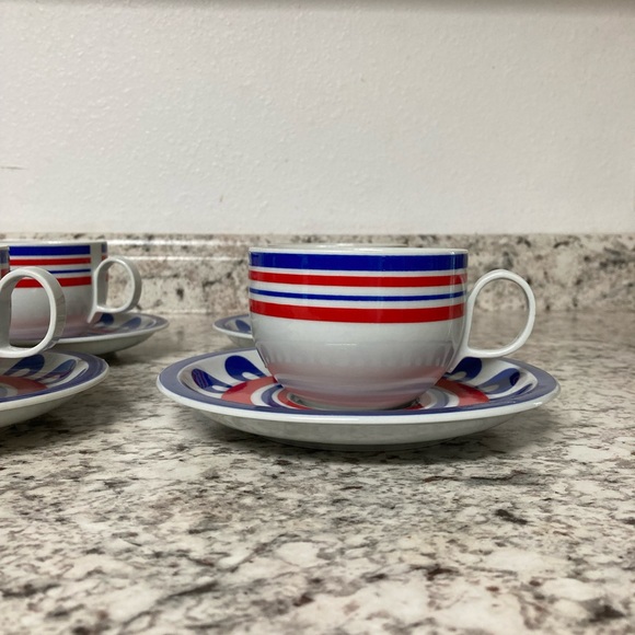 Set of 4 Block China Portugal cups, saucers - Picture 3 of 4